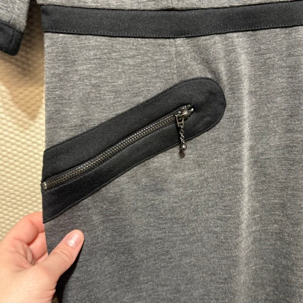 Long Tall Sally LTS Women's Gray Knit Dress Size M Zipper Pockets 3/4 Sleeve - Picture 2 of 11